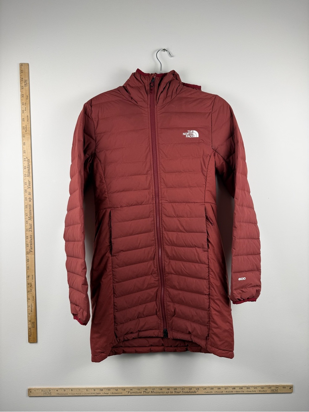 The North Face Women's Brick Red Insulated Long Puffer Jacket